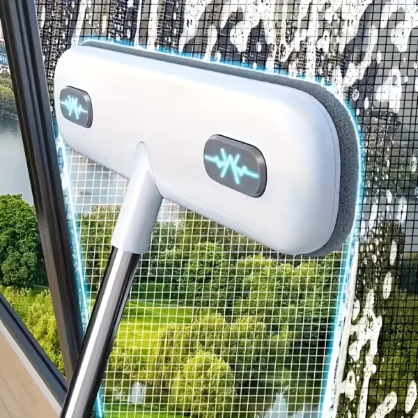 Magische Fensterreinigungsbürste und Tierhaarentferner mit einziehbarem Doppelstange – verstellbares Fensterwerkzeug, geeignet für Bildschirme/Glas