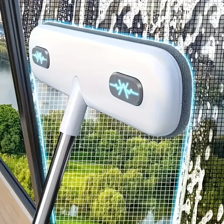 Magische Fensterreinigungsbürste und Tierhaarentferner mit einziehbarem Doppelstange – verstellbares Fensterwerkzeug, geeignet für Bildschirme/Glas