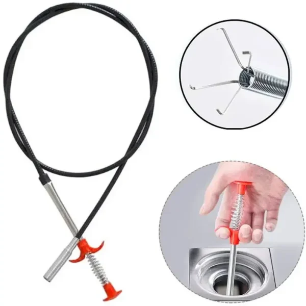 60/90/160/200cm Haarabfluss-Entstopfer, Biegbarer Schlauchgreifer, Flexibler Reiniger für Waschbecken, Rohre und Toiletten