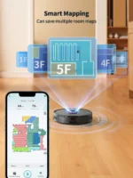 Laresar L20 Saugroboter mit 5000Pa Saugleistung, LDS-Navigation, Selbstentleerungsstation, Intelligente App-Steuerung für Boden- und Teppichreinigung 5