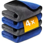 1-4 Stück Mikrofaser-Autowaschtuch, weich, schnell trocknend, für Fenster, Spiegel, Wischtücher, Haushalt, doppellagige Reinigungstücher, 600 g/m²