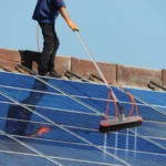 Solarpanel-Reinigungsbürste mit Wasserzufuhr, 1,4-7M Teleskop-Aluminiumstange, Wasserfluss-Waschbürste, verstellbarer Winkel, für PV-Module, hohe Fenster, Villen, Dächer, Gebäudefassaden, Werbetafeln, Reinigung, Komplettzubehör-Set 2
