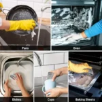 1/50 Stück Magisches Spültuch mit Silberdraht, Reinigungstuch für die Küche, Verdicktes Mikrofaser-Waschtuch mit Integriertem Schwamm und Stahldrahtkugel 6
