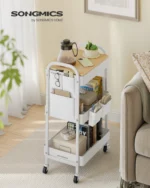 SONGMICS Beistellwagen, Rollwagen, Küchenwagen, Servierwagen, für Büro, Küche, Wohnzimmer 4