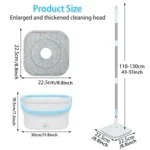 Teleskopischer Rotationsmop 110-130cm Freihändiger Mop mit 2,5L Eimer Sauber-Schmutzwasser-Trennung 360° °   Rotierender Wischmopp für die Bodenreinigung zu Hause 4