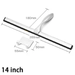 Fensterabzieher Silikonkautschuk Kratzen 10'' 12'' 14'' ZOLL Duschabzieher Edelstahl Badezimmer Glasfenster Auto mit Haken 4