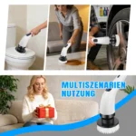 Kabelloser Elektrischer Reinigungsbürsten-Set, 2-Gang-Reinigungsbürste mit 7 Austauschbaren Multifunktionsaufsätzen, für Bad, Küche und Auto 4