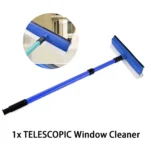 2-in-1-Teleskop-Fensterglasreiniger, Wischer, langer Griff, Schwammbürste, Fensterwischer, Rakel, Wischer, Reinigungswerkzeug