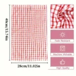 5 Stück saugfähige karierte Geschirrtücher – wiederverwendbare Küchenreinigungstücher in verschiedenen Farben (Rot, Blau, Orange, Gelb, Grün) 3