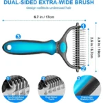 2in1 Edelstahl Pet Deshedding Pinsel Hund Haarentferner Haustier Pelz Knoten Cutter Welpen Katze Kamm Bürsten Hunde Pflege Verschütten liefert 5