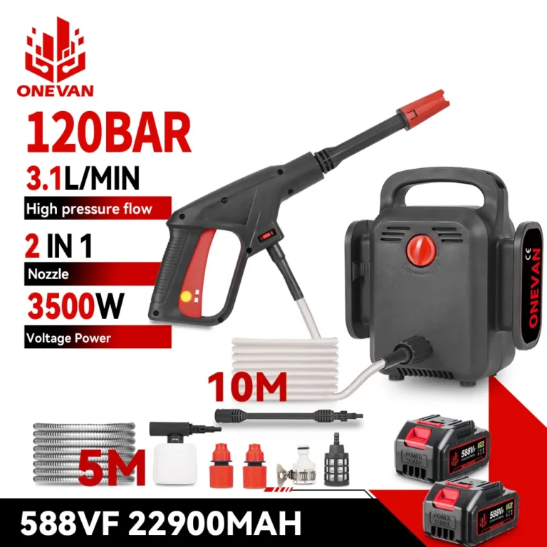 ONEVAN 120Bar Elektrischer Hochdruckreiniger 3500W 2in1 Kabelloser Autowaschpistole Gartenreinigungswerkzeug Für Makita 18V Akku 2