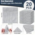 20-5 stücke Verdickt Stahl Draht Reinigung Tuch Nicht-Scratch Doppel-schicht Eisen Mikrofaser Mesh Dishrag Waschen Topf Lumpen küche Handtuch 4