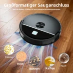 OMESER 8000Pa Roboter-Staubsauger mit Wischfunktion, automatische Aufladung, Smart-App-Steuerung, geplante Kartierung, für die Reinigung von Böden, Teppichen und Tierhaaren zu Hause 4