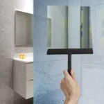 Duschabzieher für Glastüren, Duschwandschaber, Reiniger mit Silikonhalter, Badezimmerspiegel, Wischer, Schaber, Glasreinigung