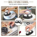 1/12Pcs Edelstahl Wäscher mit Griff Scheuer Pinsel Pad für Küche Töpfe Pfannen Waschbecken Reinigung Ball Hause schrubben Pinsel 6