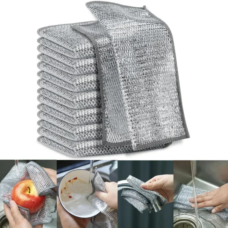 Lappen für die Küche, Schrubber, Draht, Geschirrtuch, verdickt, doppelseitig, Metall, Stahl, Reinigungstuch, Topf, Geschirrspültücher, Scheuerschwämme 2