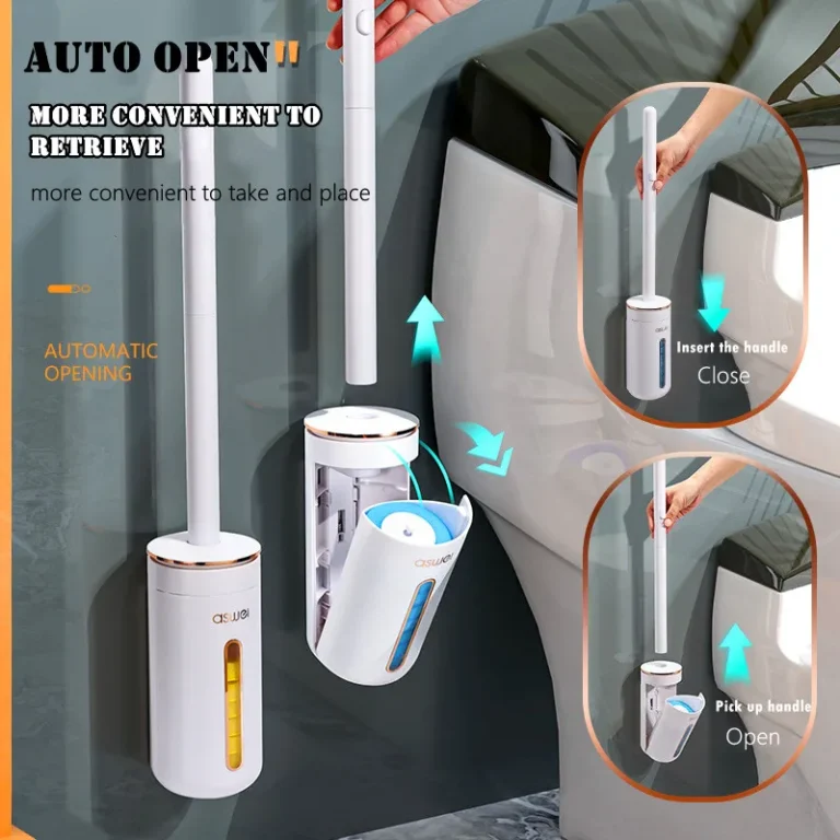 Wandmontierte Einweg-Toilettenbürste für Zuhause, austauschbare Toilettenbürste, Badezimmer-Reinigungswerkzeuge, WC-Badezimmerzubehör 2