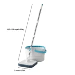 Schleudermopp-Set mit Eimer, trennt sauberes und schmutziges Wasser, manuelle Presse-zu-Reinigung und Spin-Trocknung, ausziehbarer Wischgriff 6