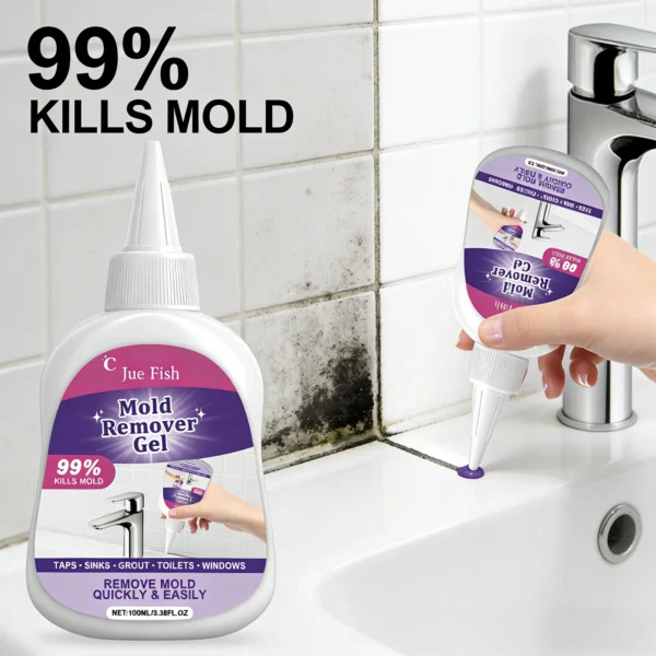 Professionelles Schimmelentferner-Gel für Haushalt Fleckenentfernung Wand-Fliesen-Fugenreiniger Aktiver Schimmelreiniger Haushaltshygiene 100ml