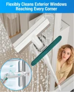 2-in-1-Fensterpinselbürste, Fensterreiniger, magischer Besen, Wischer, Teleskop, langer Griff, Fensterwischer, Rakel, Wischer, Reinigungswerkzeug 3