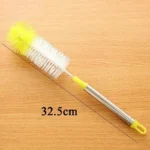 Runder Kopf, biegsamer Tassenbürsten mit langem Griff, Flaschenbürste, Reinigungsbürste, Heim- und Küchenhelfer, zufällige Farbe 6