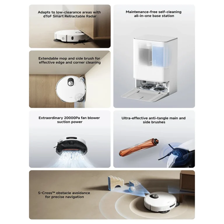 Globale Version Xiaomi Roboterstaubsauger 5 mit 20000Pa Saugkraft, ausziehbarem Wischmopp und Seitenbürste, selbstreinigend, neuestes Modell 2025 2