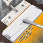 Handwaschfreier Flachbodenwischer mit Eimer-Set für die Bodenreinigung zu Hause, 360° drehbar, waschbares Mikrofasertuch, praktisches Reinigungswerkzeug 4