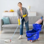 32L Edition Handdruckmoppeimer mit Seitenpresse und Schmutzwasserbehälter, tragbarer Rollwagen für Bodenreinigungssystem 8