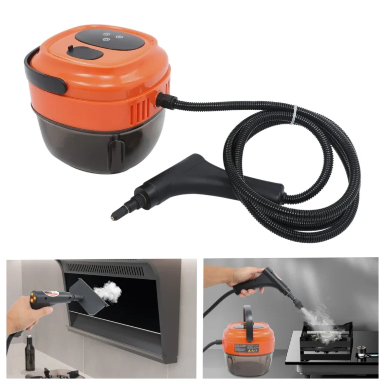 Dampfreinigungsmaschine, 1500 W, tragbarer Dampfreiniger, 6-stufige Einstellung für die Reinigung von Herdhauben, Autoboden, Fett und Flecken