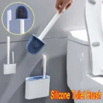 Silikon-Toilettenbürstenreiniger für die Badezimmerreinigung, WC-Zubehör, langer Griff, flexible Reinigungsbürste, Badezimmerzubehör