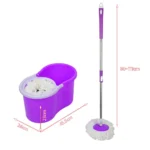 Wisch- und Reinigungseimer-Set, Wischset mit Eimer, mit 2 Mikrofaser-Pads und Wringfunktion, Wischmopp für Marmorböden, Fliesen 2
