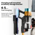 600 W 40 kPa Akku-Staubsauger für Zuhause und Haustiere, Tierhaarentferner, 60 Minuten Laufzeit, Green Light Tech, Hartholz sicher, selbststehend 5