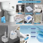 Einweg-Toilettenbürste, austauschbare, wandmontierte Toilettenbürste mit langem Griff, Reinigungswerkzeuge, WC-Badezimmerzubehör 2