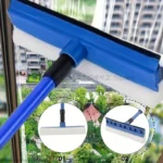 2-in-1 Teleskop-Fensterreiniger mit Gummilippe und Langlebiger Schwammbürste für Haus, Bad und Spiegelreinigung 2