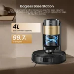 Proscenic Q20 Plus Roboter-Staubsauger mit Wischfunktion, 10000Pa, 200 Min. Laufzeit, Selbstentleerung, Nav-Lidar-Kartierung, für Teppiche & Haustiere 5