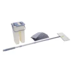awolsrgiop Wischmopp-Set mit Eimer, Bodenwischer-Set, 8l Eimer mit Unterteilung, Wischmopp-Set mit 10 austauschbaren Mikrofasertüchern, Gee 4