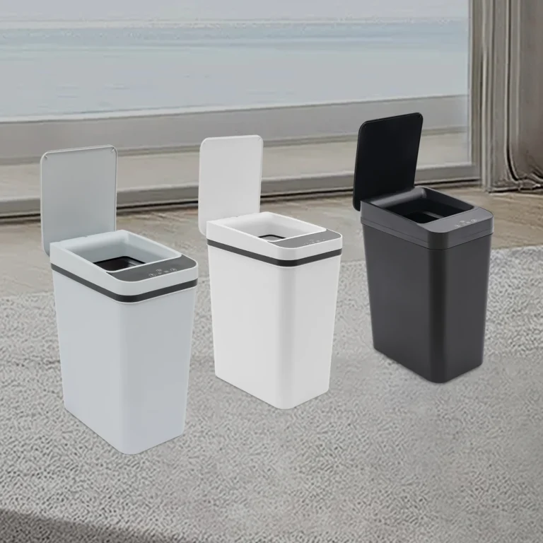 Smart Sensor Mülleimer, 9 l, automatisch, berührungslos und Handwellenöffnung, Küchen- und Badezimmerbehälter mit IPX3 wasserdicht, Schwarz/Weiß/Grau 2