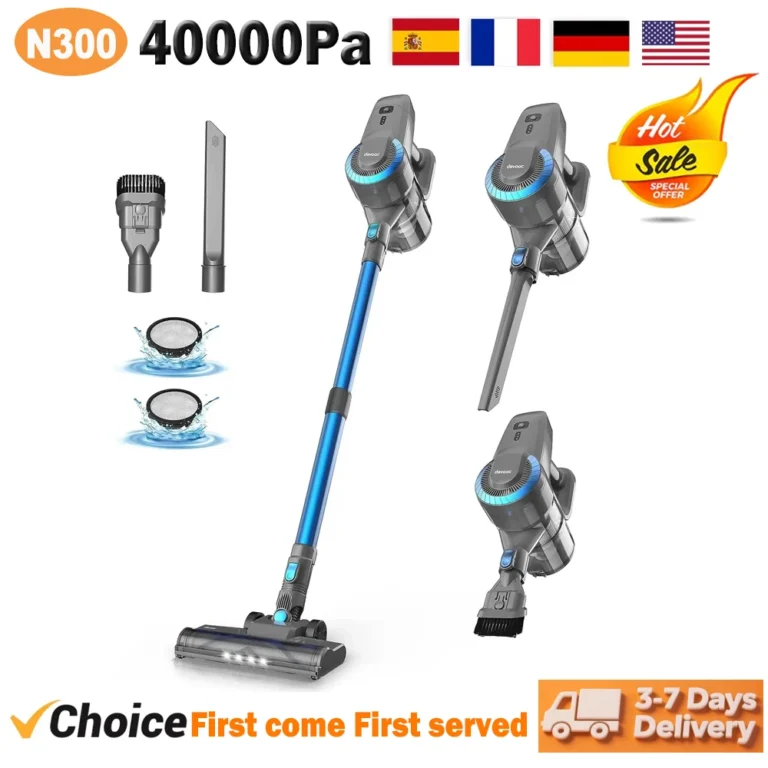 DEVOAC N300 Akku-Staubsauger, 6-in-1, leistungsstarker, ultraleichter Handstaubsauger, 2200 mAh Akku für Teppiche, Hartböden
