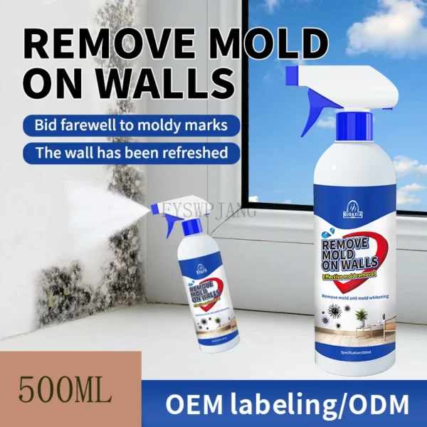 Hochwirksames Schimmelentfernungsspray 500ml Multifunktionales Anti-Schimmel-Mittel für weiße Wände