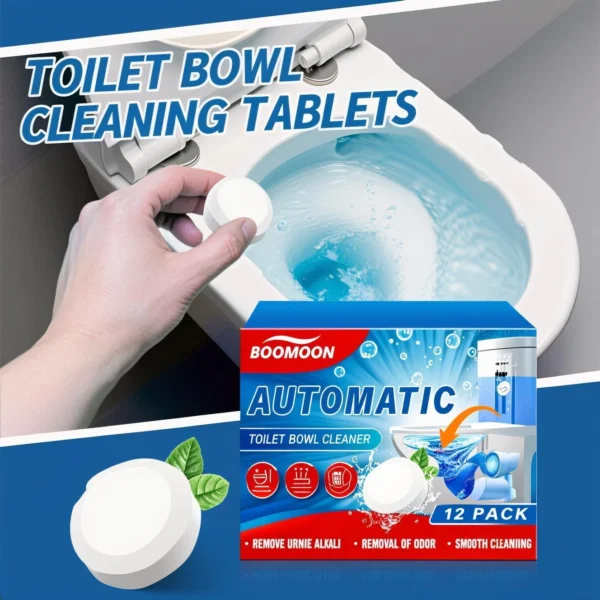 12 Stück Toilettenreinigungstabletten. Brausetropfen entfernen Kalk, Rost, Flecken und Gerüche. Automatischer Sprudelreiniger für Ihre Schüssel