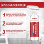 Wandschimmel-Entferner-Spray, Badezimmer-Fliesenmörtel-Reiniger, entfernt mühelos hartnäckige Schimmelflecken von der Tapete, verhindert Schimmel 4