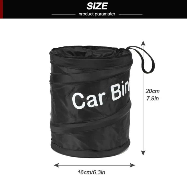 Zusammenklappbarer schwarzer Auto-Mülleimer, Müllbeutel, Müllabfallbehälter für kleine, auslaufsichere Auto-Kühltasche, Müllbeutel, Papierkorb 2