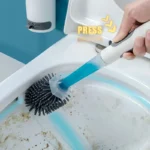 Nachfüllbares Toilettenbürsten-Set zur Wandmontage mit Halter, Silikon-TPR-Bürste für die Eckenreinigung, Badezimmerzubehör 2