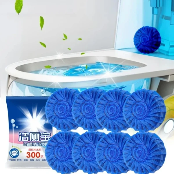 Toilettenschüssel-Reinigungstabletten, langlebig, blau, automatische Toilettentank-Reiniger, langlebig, desodorierend, für Zuhause, Badezimmer, Toilette