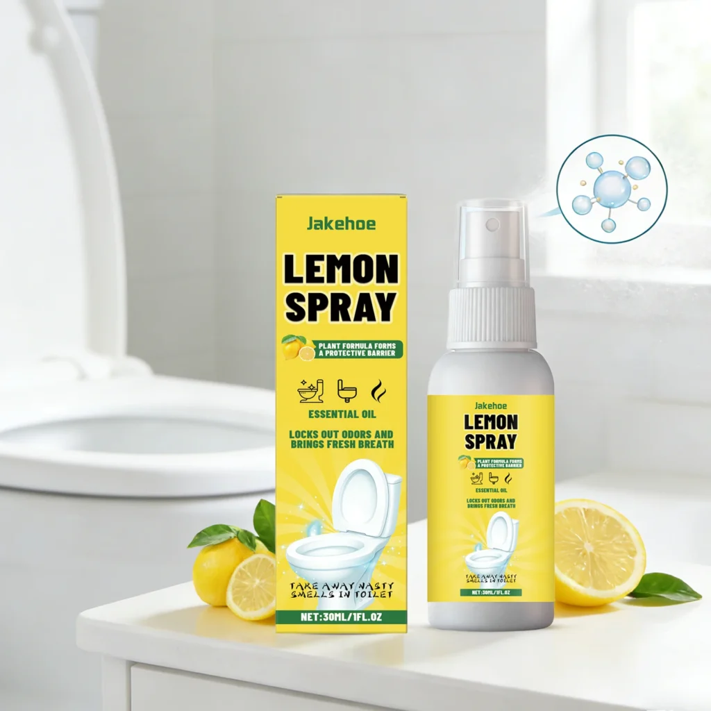 Zitronen-Toilettenspray zur Desodorierung, Entkalkung und Fleckenentfernung mit Duft und Erfrischungseffekt 2