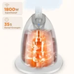 1800W Handdampfglätter mit 1,4L großem Wassertank, 40 Min. Dauerdampf, 32g/min Dampfleistung, 10-Loch-Düse, 10 Einstellmöglichkeiten 3