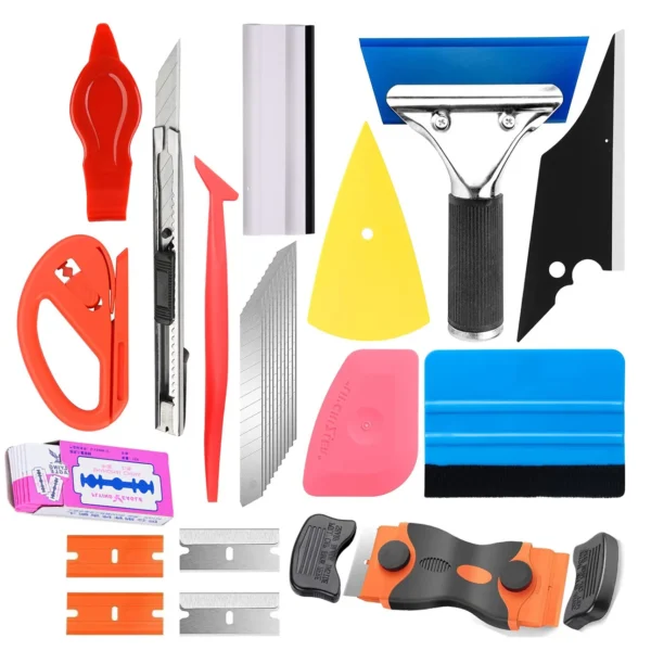 Vinyl Wrap Tools Fenstertönungsset für Autos, Fahrzeug, Glas, Schutzfolie, Verpackungsset, Fenstertönung, Werkzeuge, Autofolien-Set, Rakel