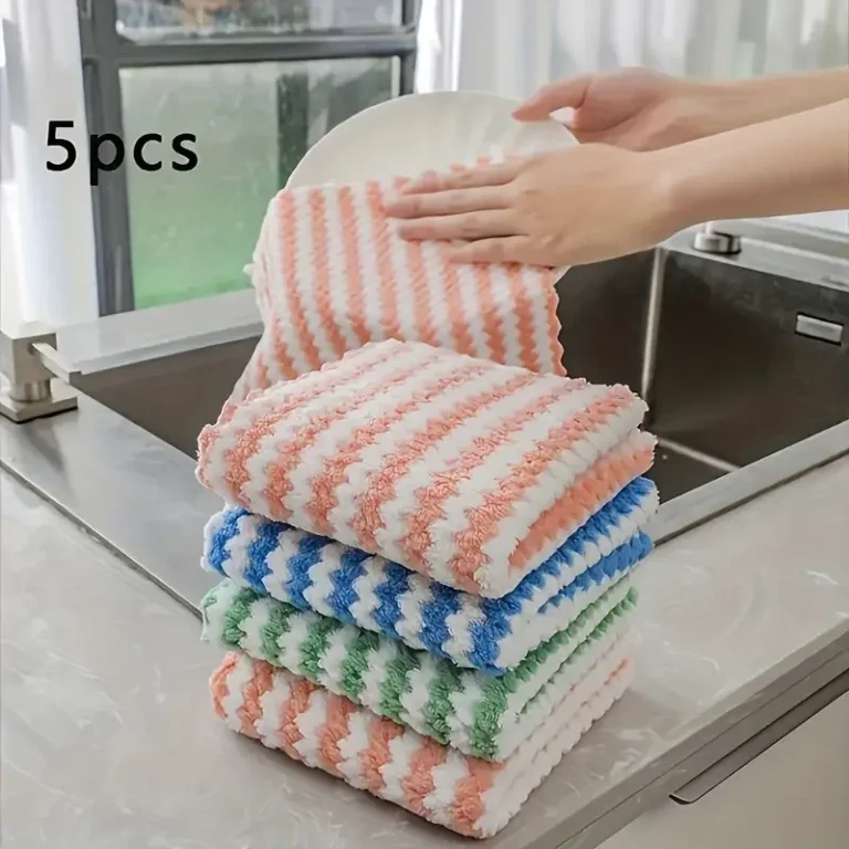 10/40PCS Super Saugfähige Geschirrtücher Korallen Fleece Reinigungstücher Verdickte Küche Waschen Geschirr Lumpen Glasfenster Wischen Handtücher 2