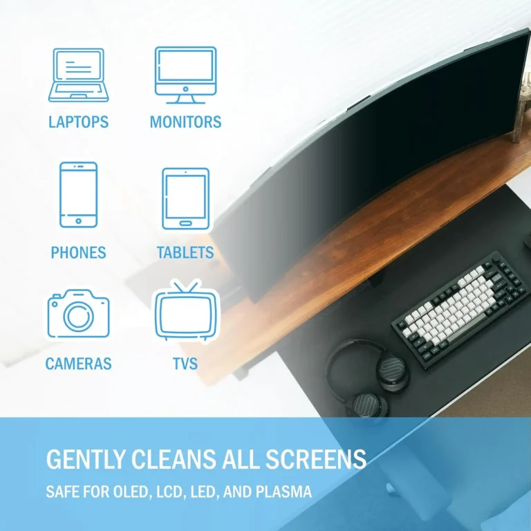 Bildschirmreiniger-Spray- und Tuchset – sicher für LED-, LCD-, OLED-Fernseher, Monitore, Laptops und Auto-Displays – streifenfreie Reinigungslösung 2