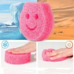 2 Stück Happy Face Magic Sponge Scrubber, bunter, kratzfreier Küchenschwamm für Töpfe, Pfannen, Geschirr, sanfte Oberflächenreinigung 2